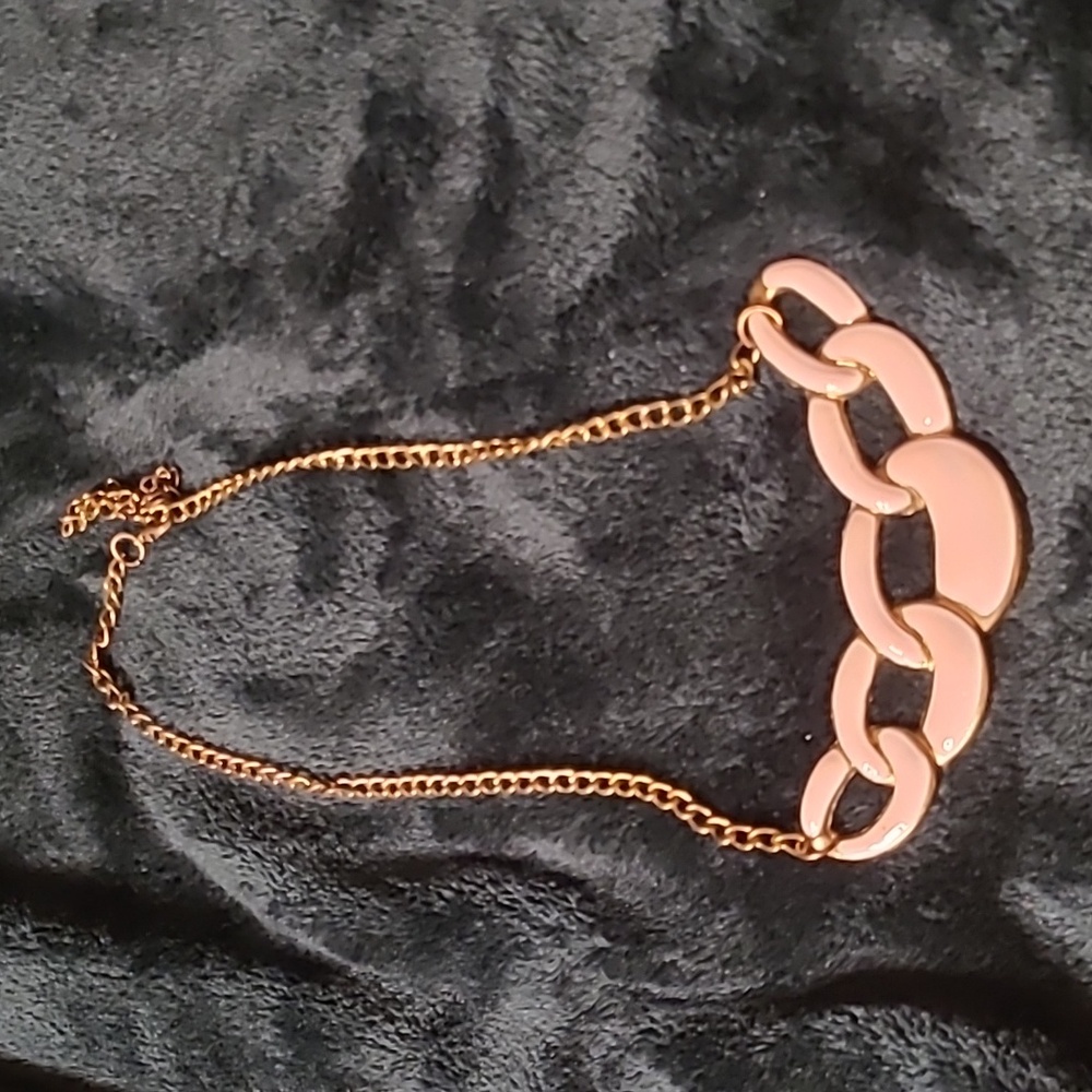 Gold and Lt. Pink Chain Necklace
